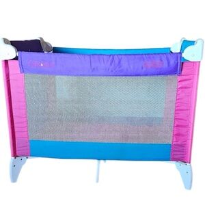 VINTAGE GRACO 1990’s Sport Pink & Teal Pack 'n Play Playard Excellent Condition